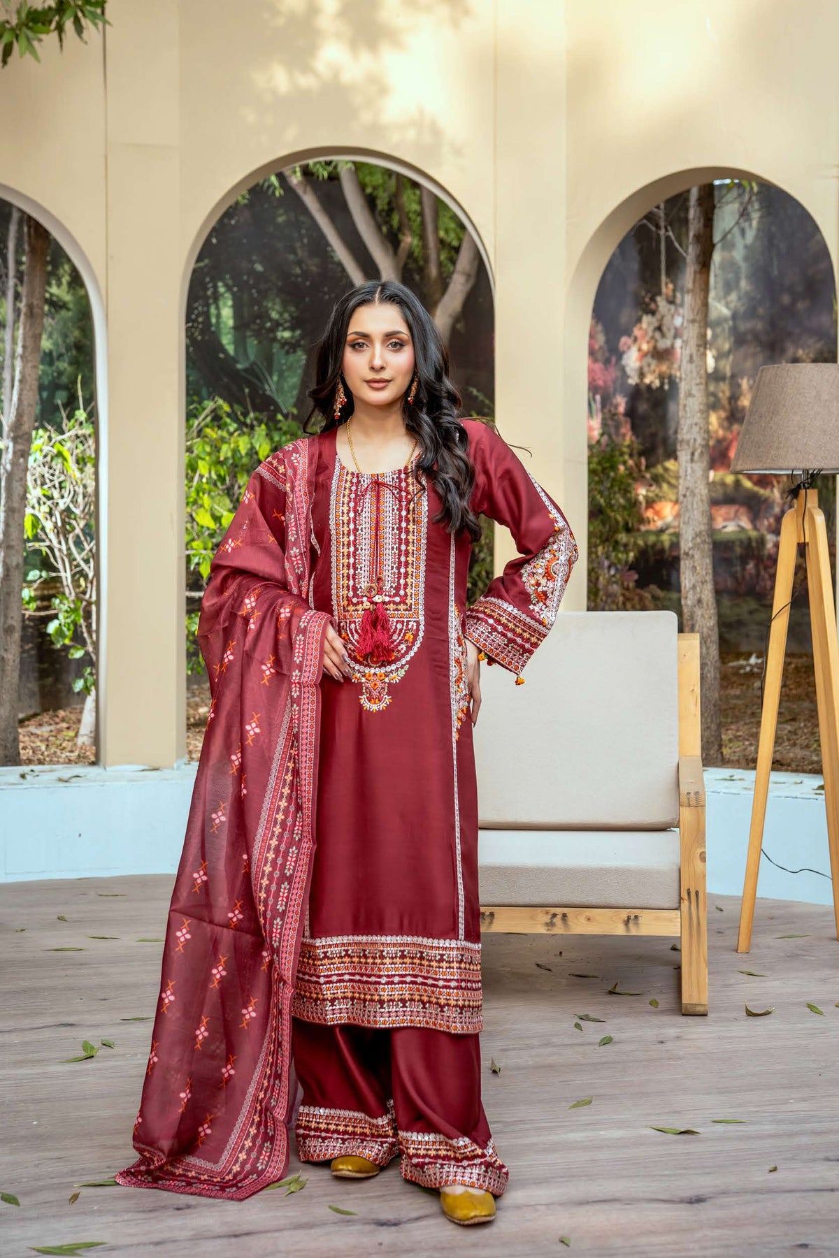 Dem Rangz RANGZ ‘Karma Lux’ | Embroidered Linen Mother & Daughter Pakistani ...