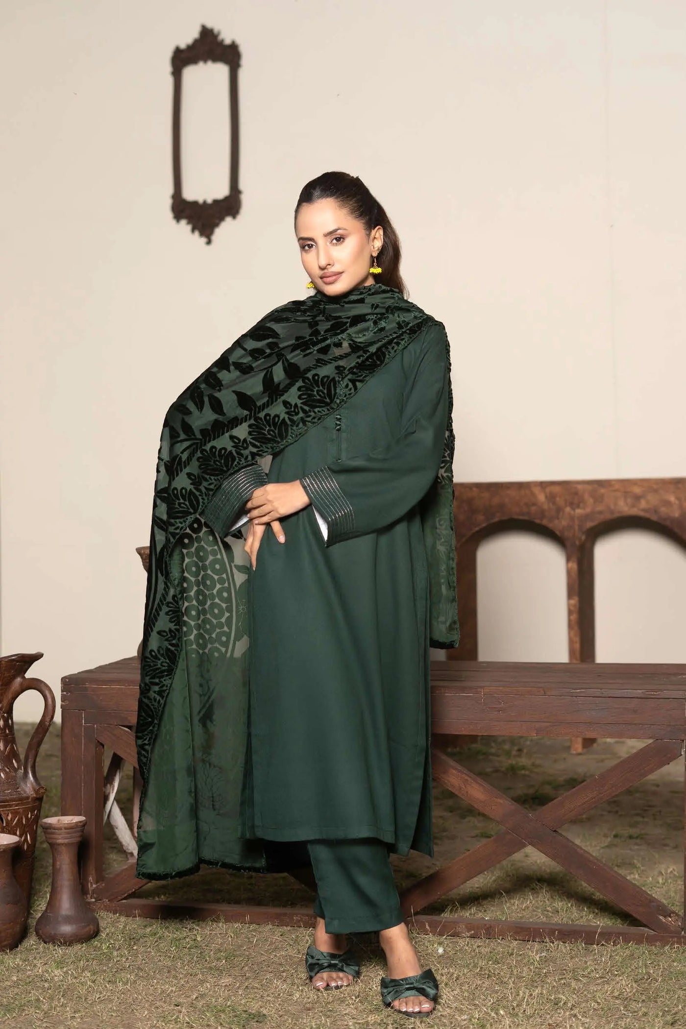 RANGZ 'Palachi Lux' | Dhanak Palachi Shawl 3pc Pakistani Readymade Womenswear Traditional | RGZ110 (6 Colours) RANGZ