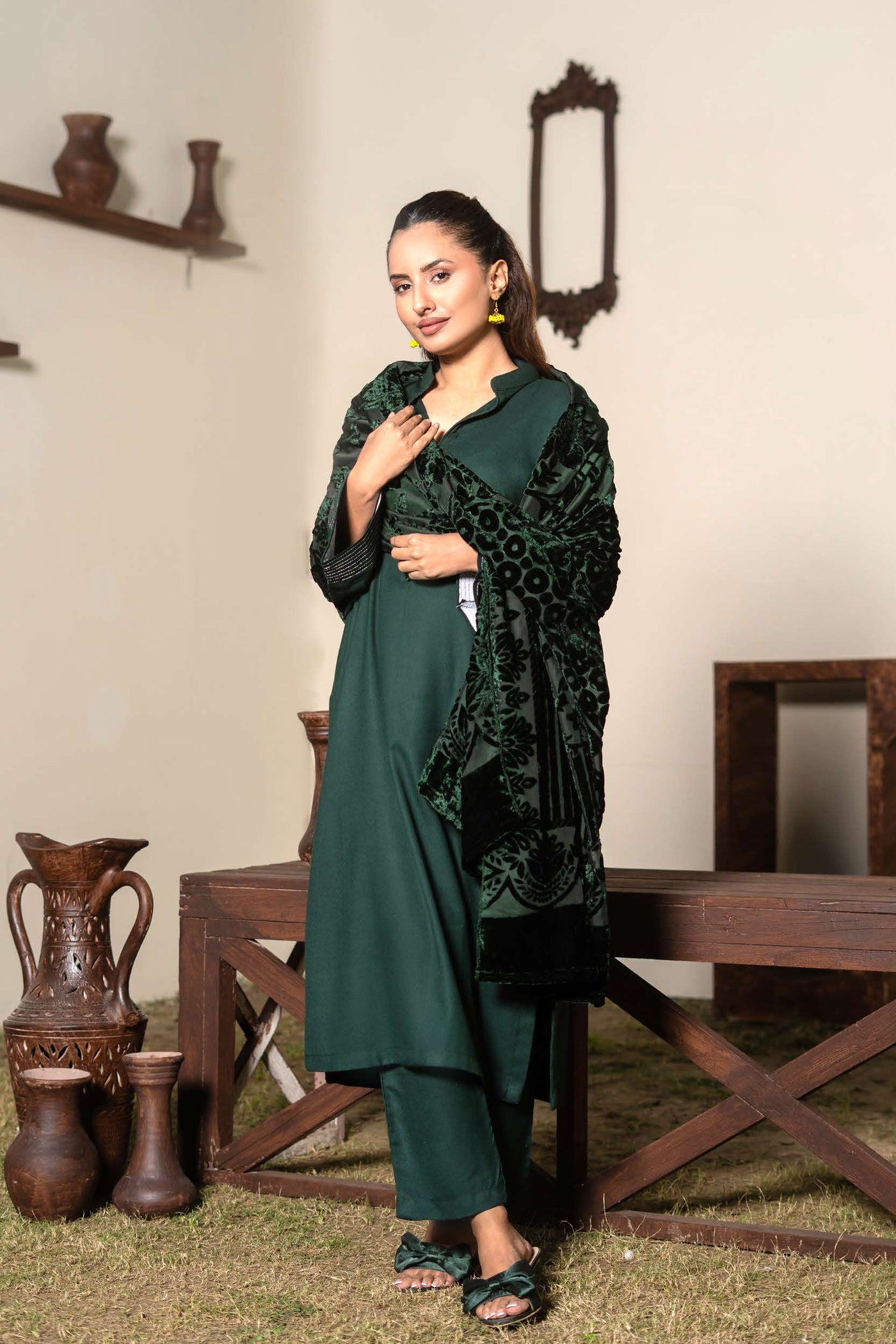 RANGZ 'Palachi Lux' | Dhanak Palachi Shawl 3pc Pakistani Readymade Womenswear Traditional | RGZ110 (6 Colours) RANGZ