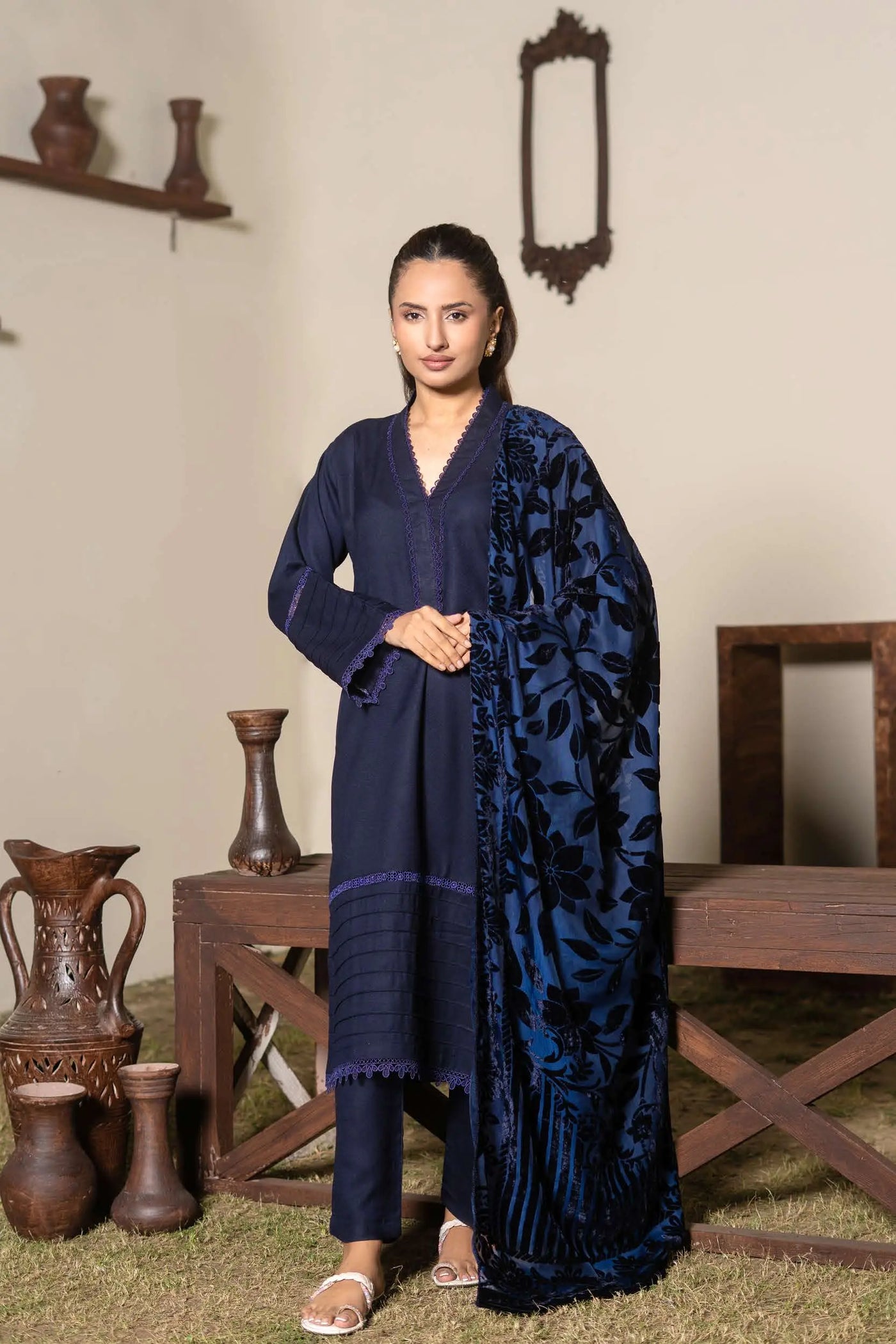 RANGZ 'Palachi Lux' | Dhanak Palachi Shawl 3pc Pakistani Readymade Womenswear Traditional | RGZ110 (6 Colours) RANGZ