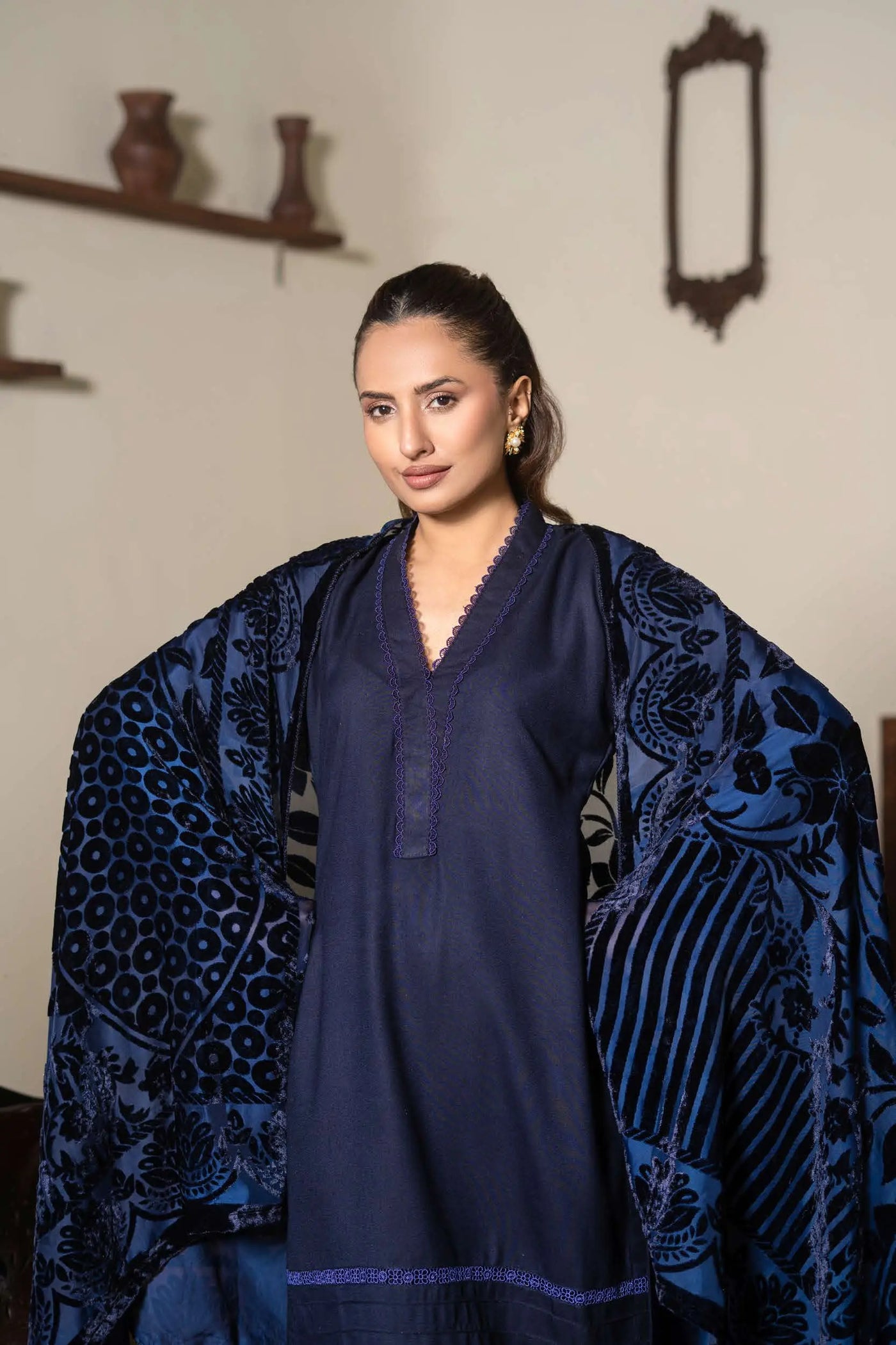 RANGZ 'Palachi Lux' | Dhanak Palachi Shawl 3pc Pakistani Readymade Womenswear Traditional | RGZ110 (6 Colours)