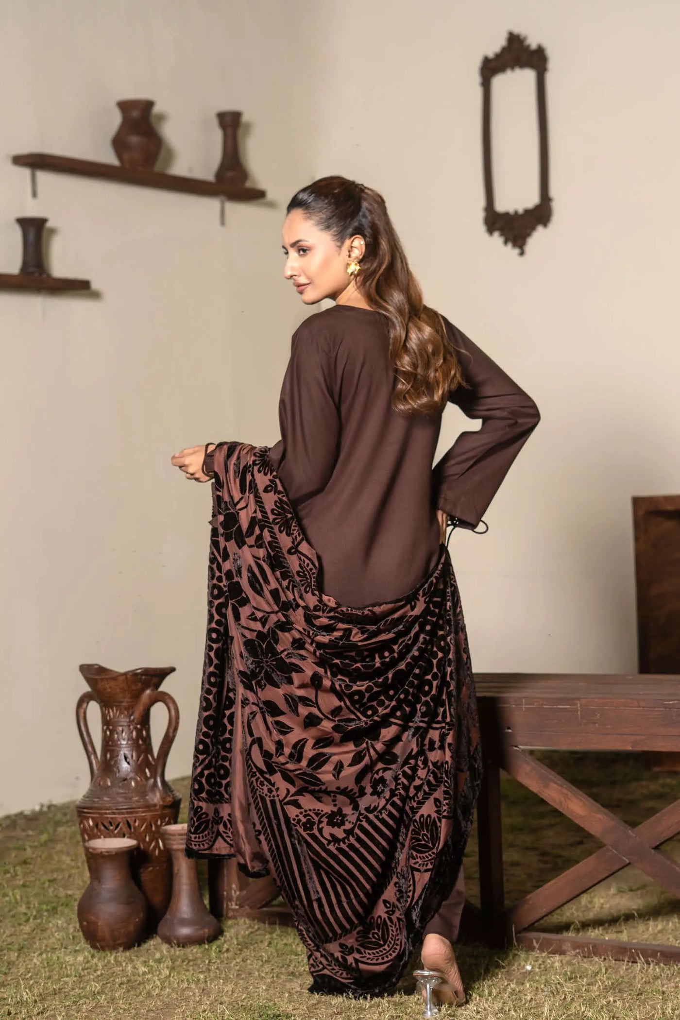 RANGZ 'Palachi Lux' | Dhanak Palachi Shawl 3pc Pakistani Readymade Womenswear Traditional | RGZ110 (6 Colours) RANGZ