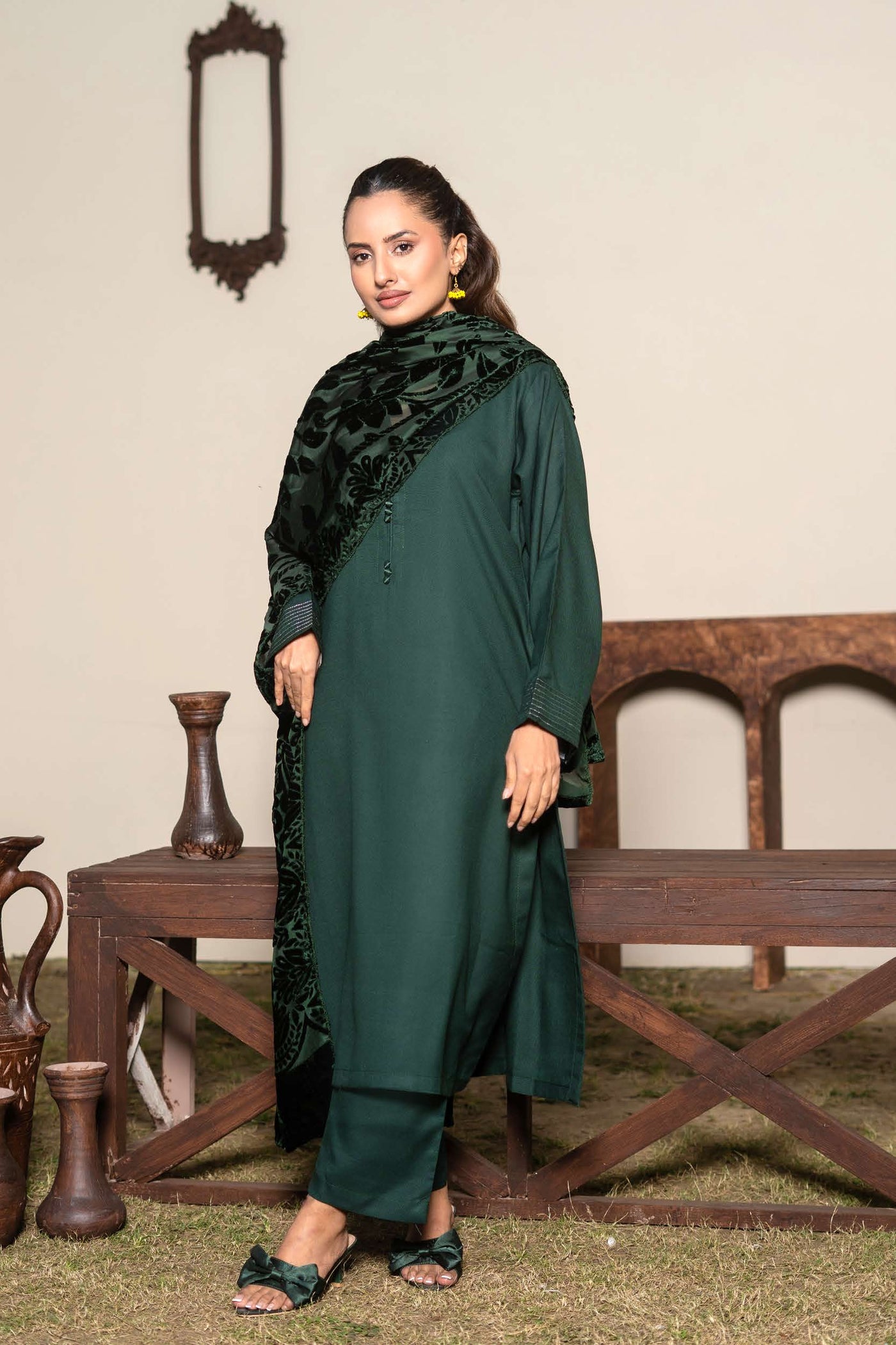 RANGZ 'Palachi Lux' | Dhanak Palachi Shawl 3pc Pakistani Readymade Womenswear Traditional | RGZ110 (6 Colours) RANGZ