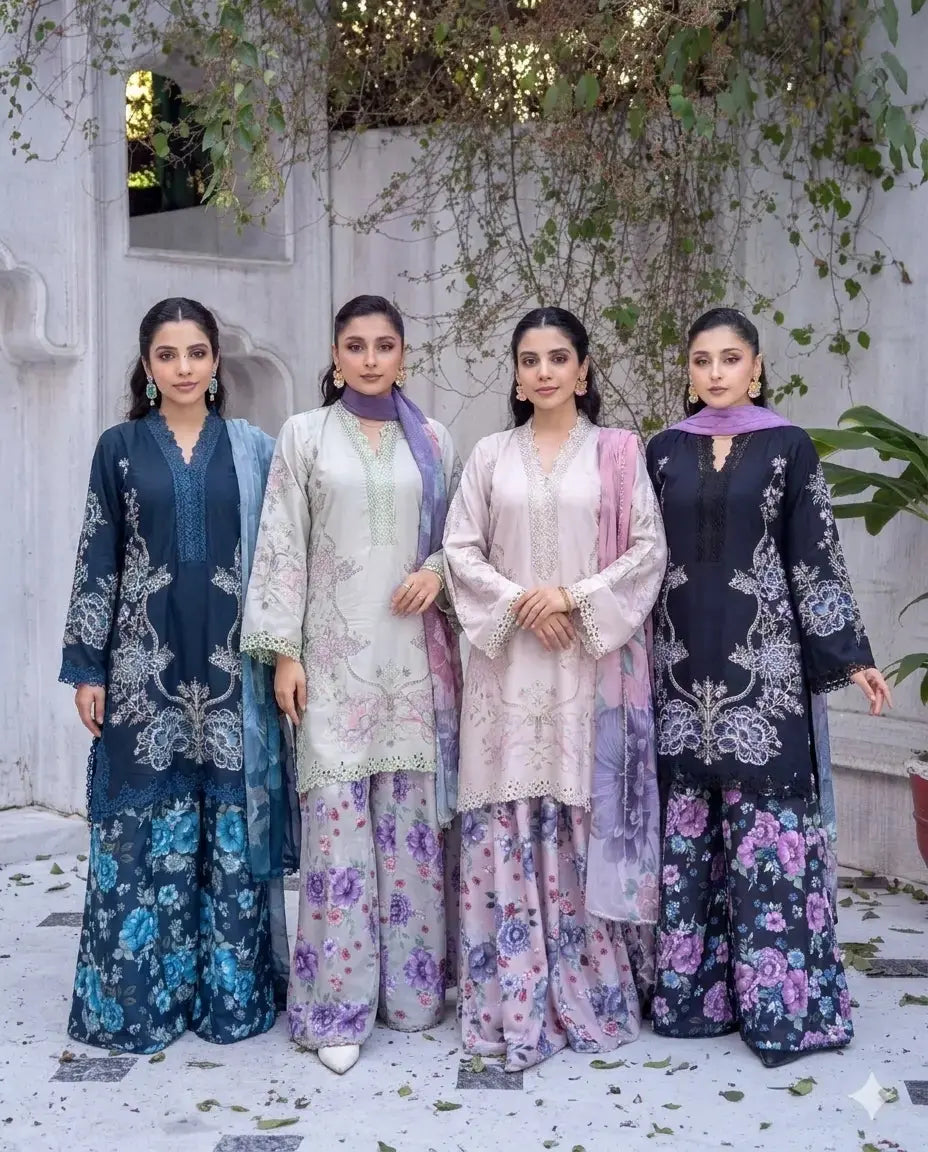 RANGZ 'Ethnic' | Embroidered Linen Printed Shalwar Eid Pakistani ...