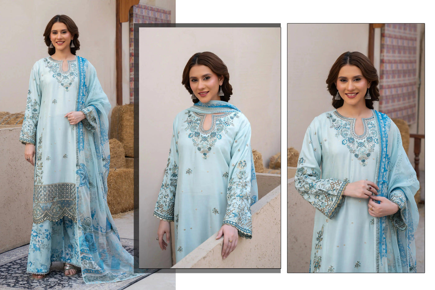 RANGZ 'Ethnic' | Embroidered Linen Printed Shalwar Eid Pakistani ...