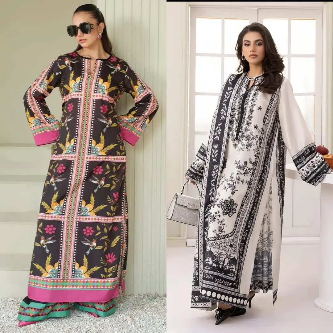 S Creations | Printed Poly Silk 2pc Readymade Womenswear Traditional | SC190 (2 Colours) S Creations