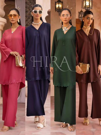 SIMRANS 'Alia' | Dhanak Cutwork Co Ords 2pc Pakistani Readymade Womenswear | SM930 (4 Colours)