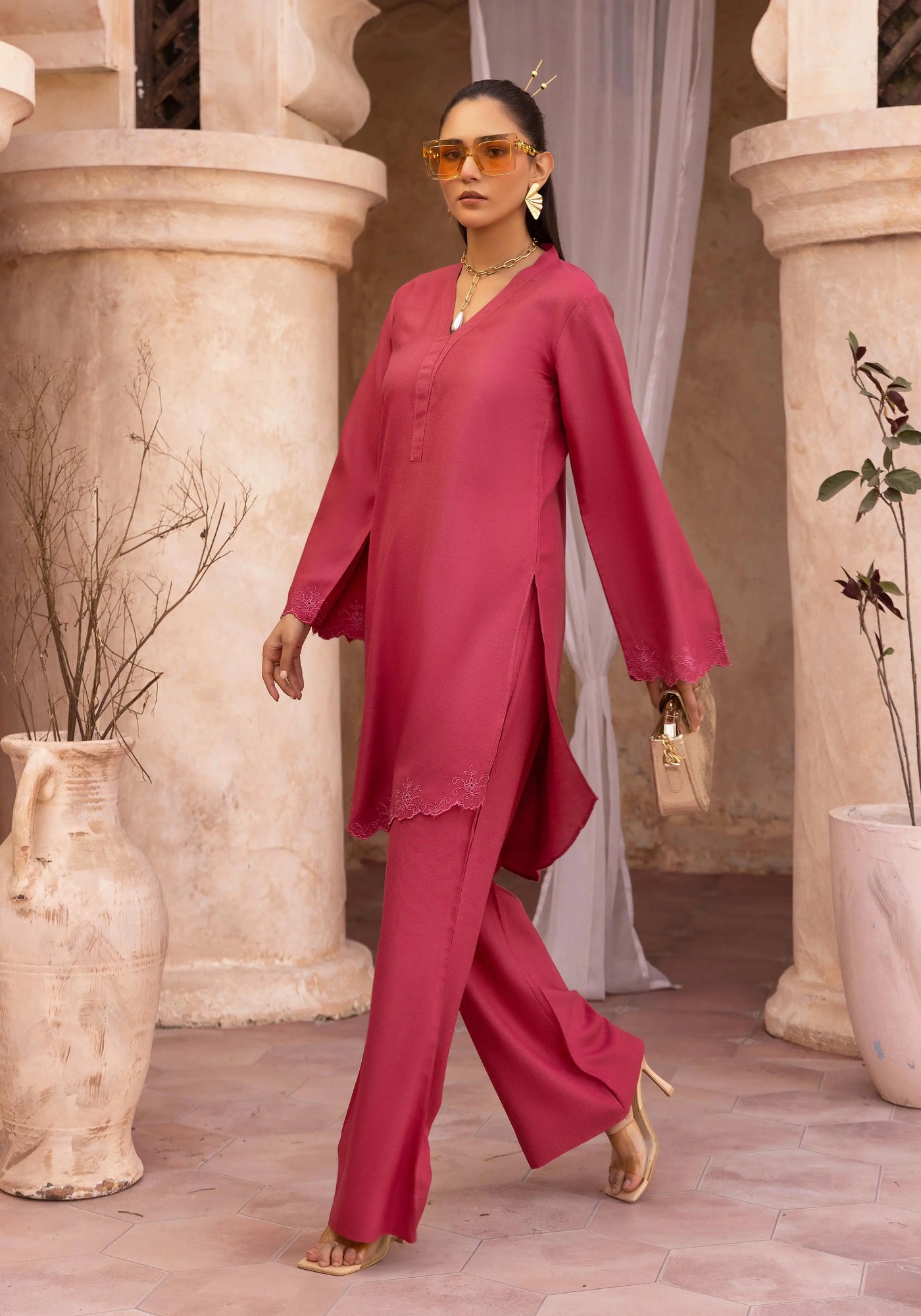 SIMRANS 'Alia' | Dhanak Cutwork Co Ords 2pc Pakistani Readymade Womenswear | SM930 (4 Colours)