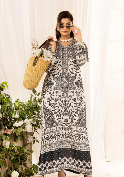 SIMRANS ‘Chic Modest’ | Embroidered Poly Silk Modest Long Kameez Co Ord Set 2pc Pakistani Readymade  | SM901 (4 Colours)