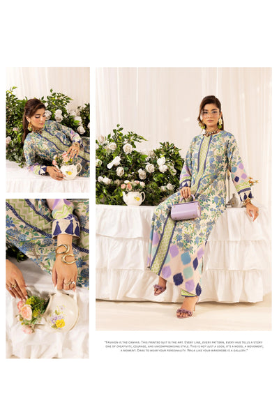 SIMRANS ‘Chic Modest’ | Embroidered Poly Silk Modest Long Kameez Co Ord Set 2pc Pakistani Readymade  | SM901 (4 Colours)