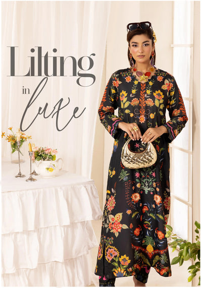 SIMRANS ‘Chic Modest’ | Embroidered Poly Silk Modest Long Kameez Co Ord Set 2pc Pakistani Readymade  | SM901 (4 Colours)