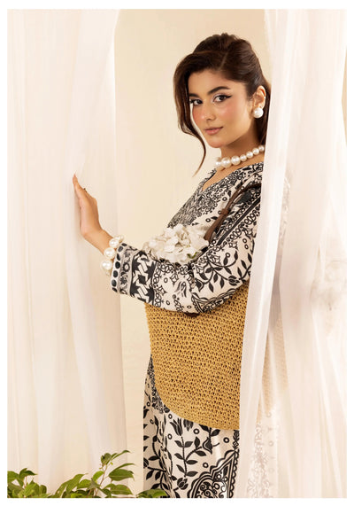SIMRANS ‘Chic Modest’ | Embroidered Poly Silk Modest Long Kameez Co Ord Set 2pc Pakistani Readymade  | SM901 (4 Colours)