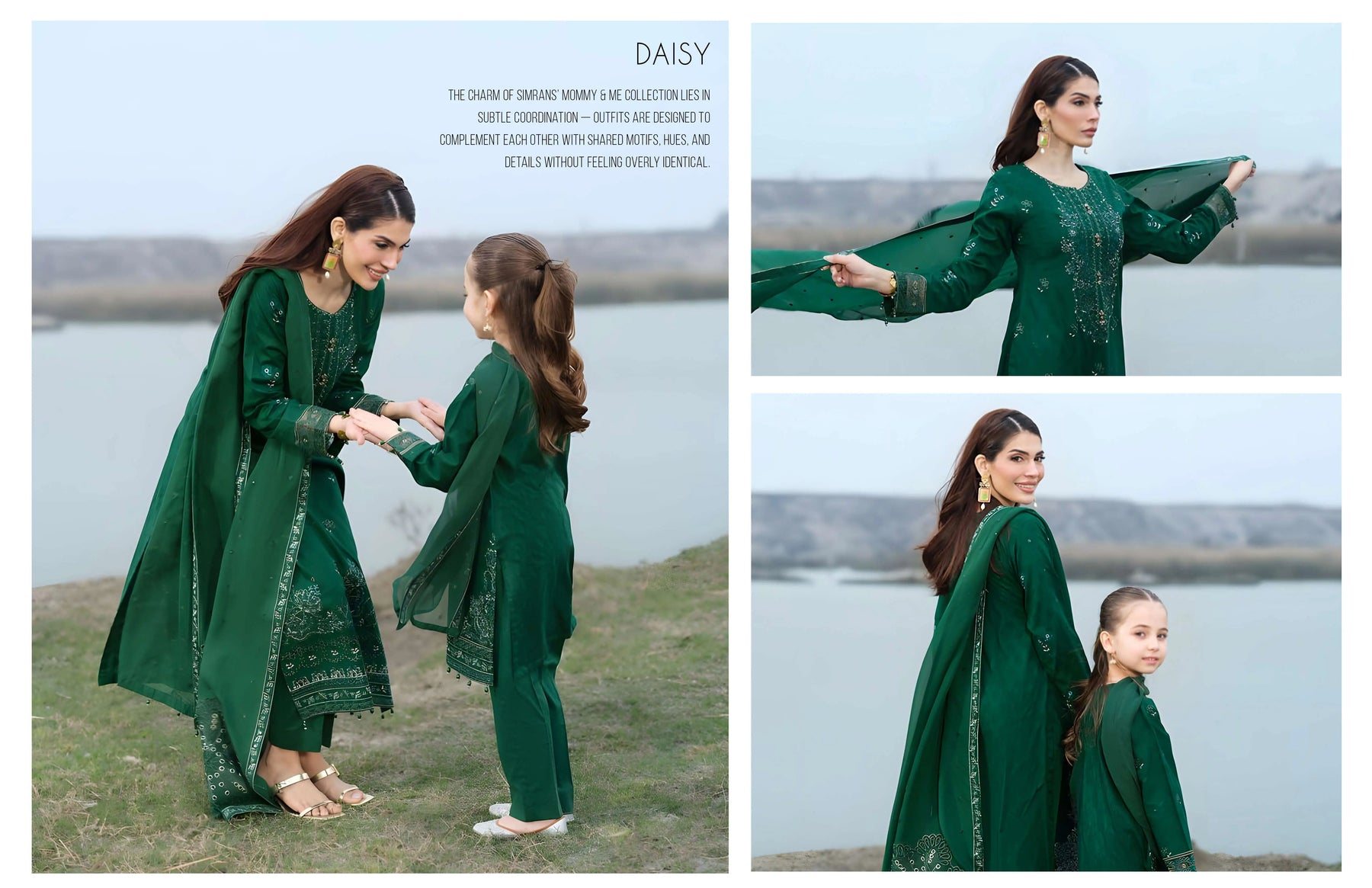 Pakistan Mithe Jan SIMRANS 'Lotus' | Embroidered Jacquard Eid Pakistani Mother & Daughter ...