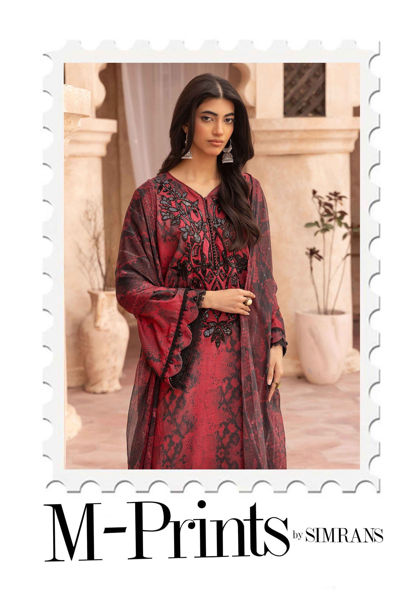 SIMRANS 'M Prints' | Embroidered 3pc Pakistani Readymade Womenswear | SM931 (2 Colours)