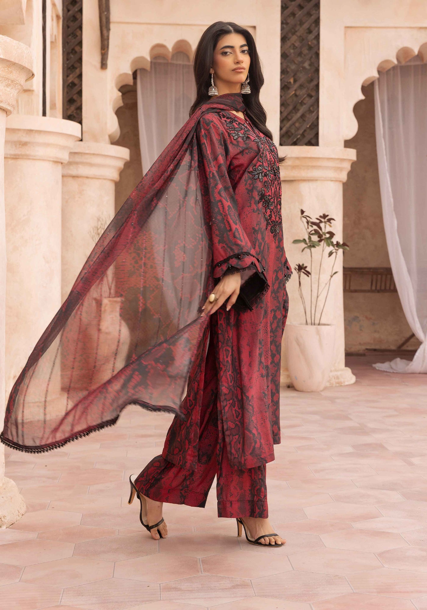 SIMRANS 'M Prints' | Embroidered 3pc Pakistani Readymade Womenswear | SM931 (2 Colours)