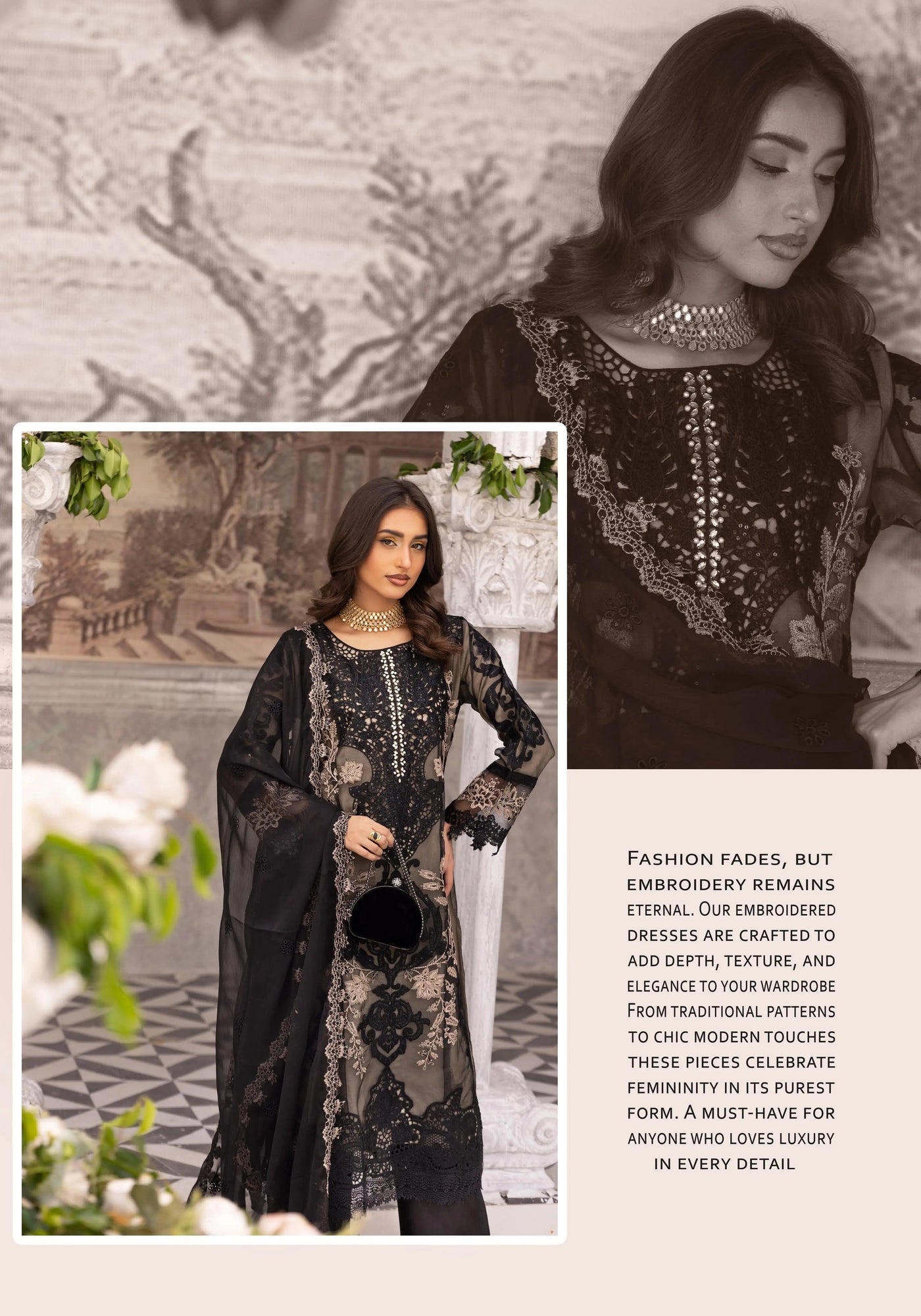 SIMRANS 'Maria B Lux' | Embroidered Partywear 3pc Pakistani Readymade Womenswear | SM919 (4 Colours)