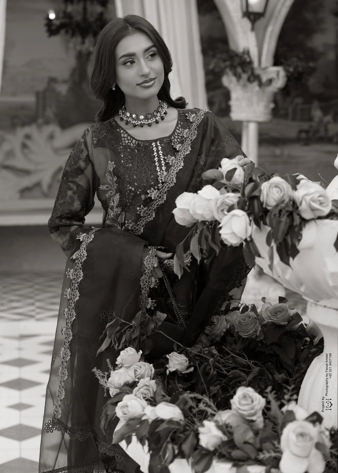 SIMRANS 'Maria B Lux' | Embroidered Partywear 3pc Pakistani Readymade Womenswear | SM919 (4 Colours)