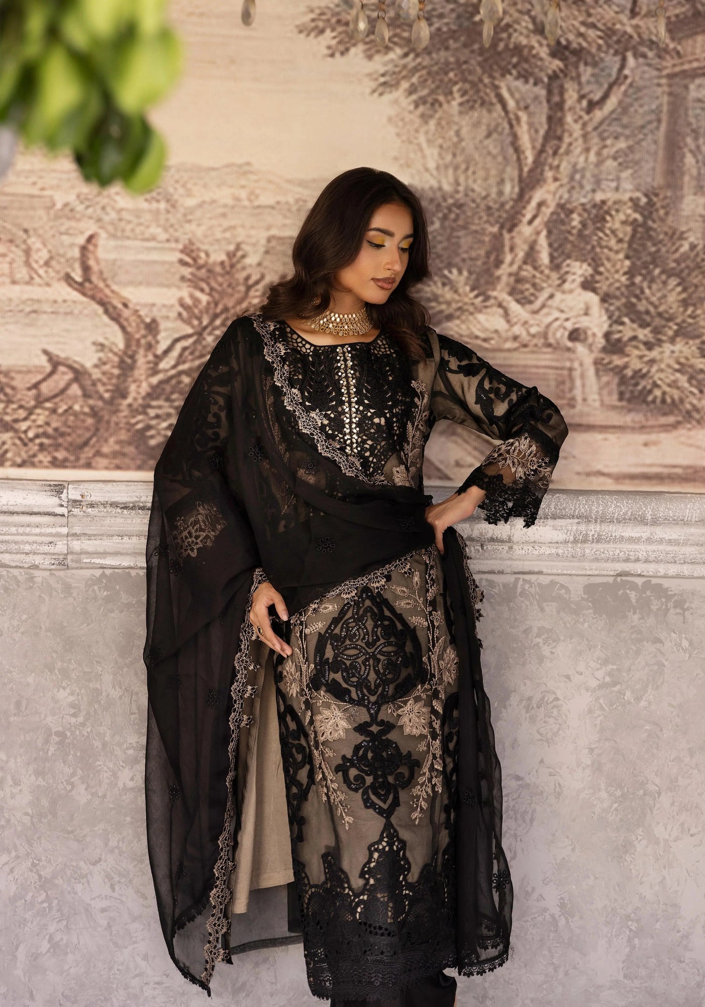SIMRANS 'Maria B Lux' | Embroidered Partywear 3pc Pakistani Readymade Womenswear | SM919 (4 Colours)