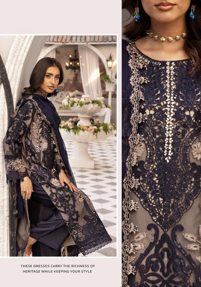 SIMRANS 'Maria B Lux' | Embroidered Partywear 3pc Pakistani Readymade Womenswear | SM919 (4 Colours)