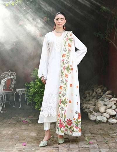 SIMRANS 'Mehr' | Embroidered Dhanak Chikenkari Pakistani Readymade Womenswear | SM926