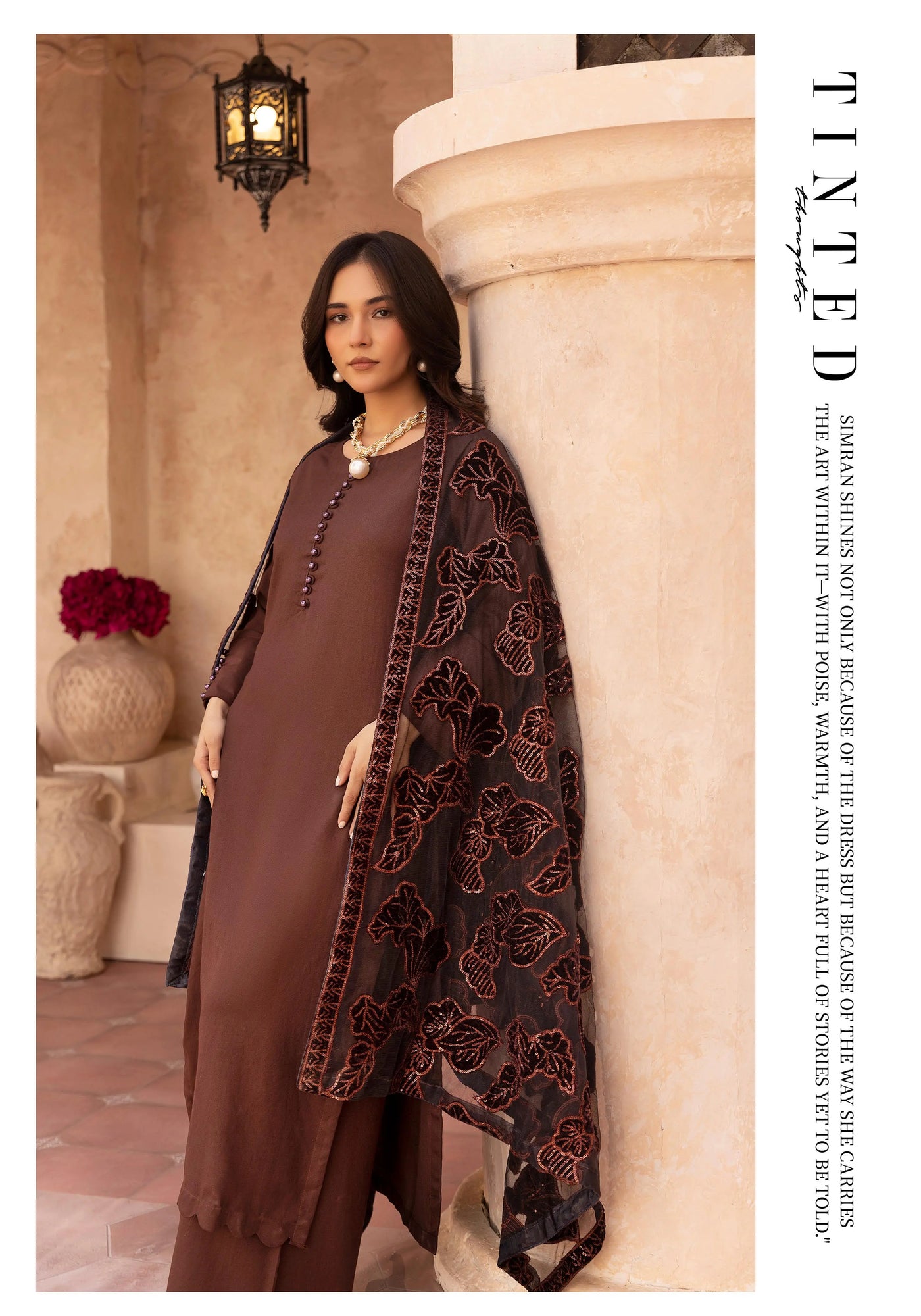 laser cut dress pakistani SIMRANS 'Nura'