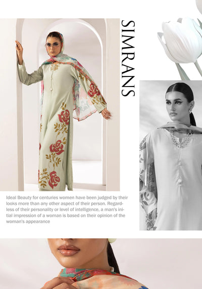 SIMRANS 'Zainah' | Embroidered Linen 3pc Pakistani Readymade Womenswear | SM932 (3 Colours)
