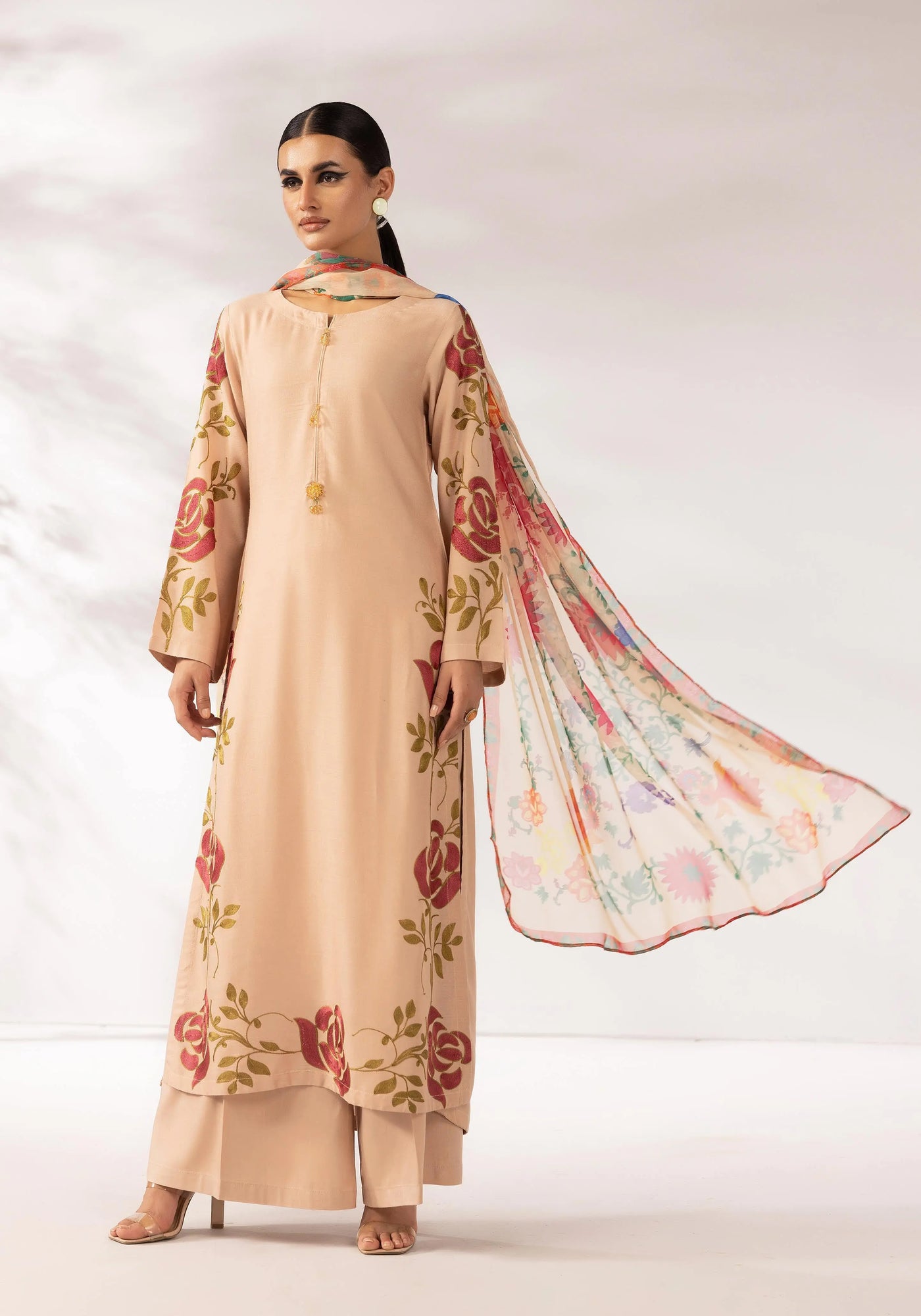SIMRANS 'Zainah' | Embroidered Linen 3pc Pakistani Readymade Womenswear | SM932 (3 Colours)