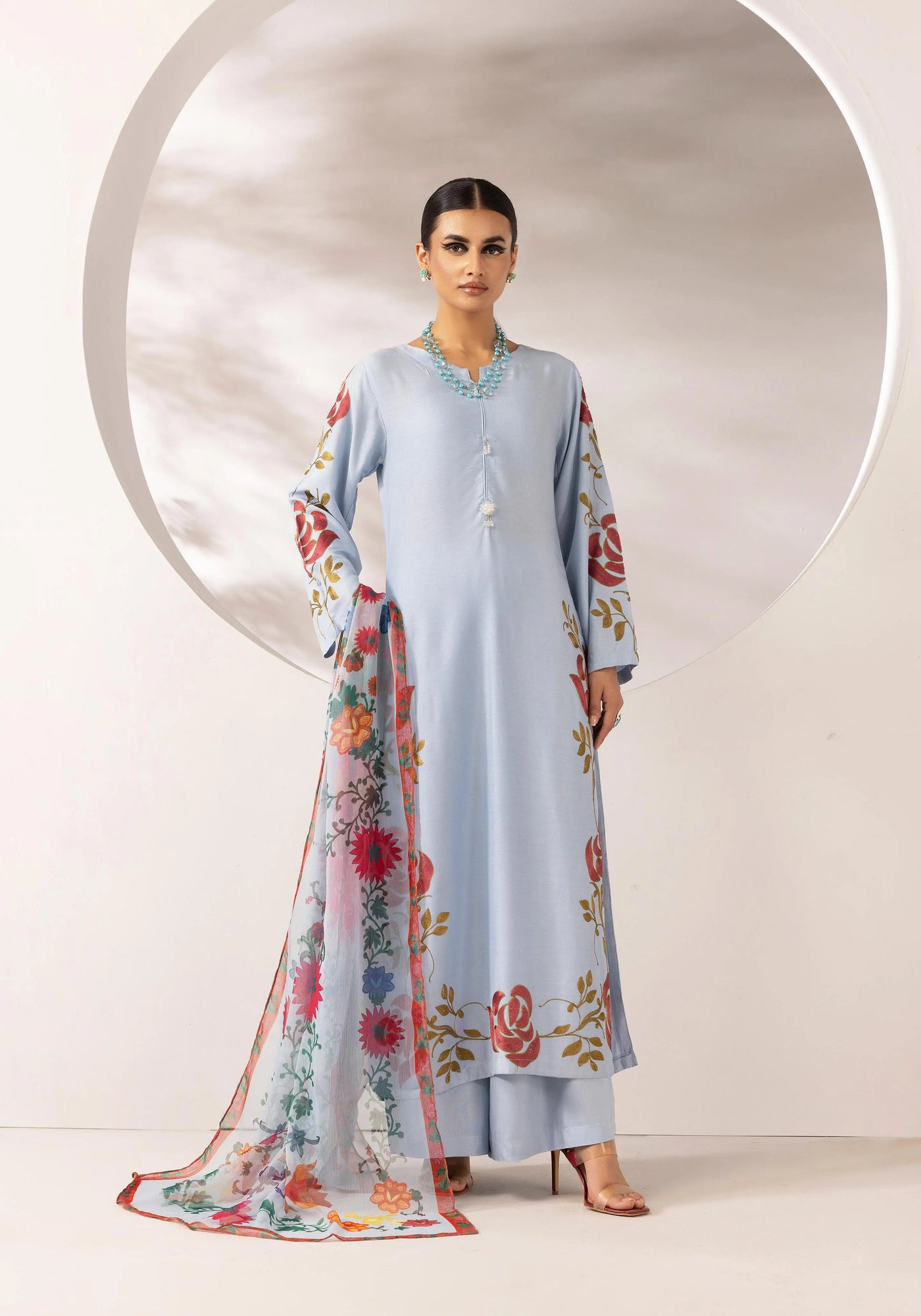 SIMRANS 'Zainah' | Embroidered Linen 3pc Pakistani Readymade Womenswear | SM932 (3 Colours)