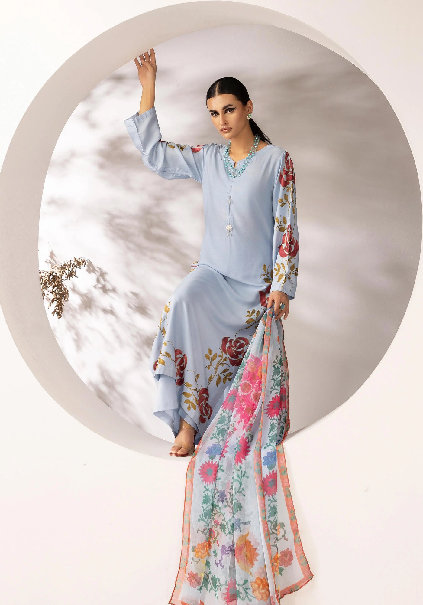 SIMRANS 'Zainah' | Embroidered Linen 3pc Pakistani Readymade Womenswear | SM932 (3 Colours)
