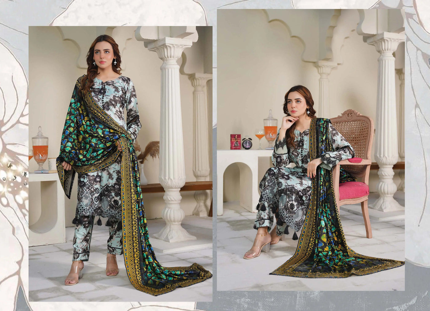 Sitarah Styles 'Vol 13' | Embroidered Linen 3pc Pakistani Readymade Womenswear | IN374 SITARAH