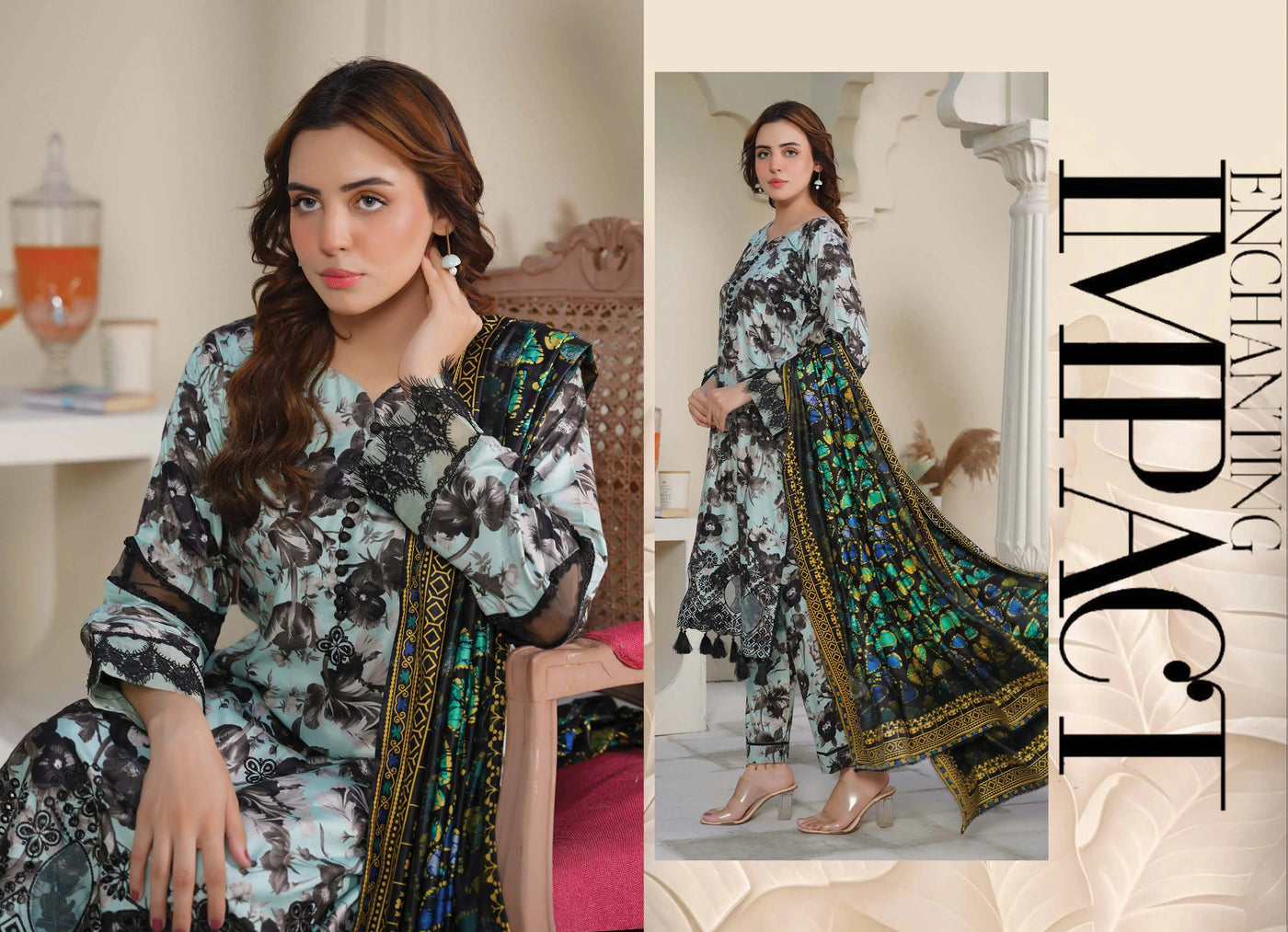 Sitarah Styles 'Vol 13' | Embroidered Linen 3pc Pakistani Readymade Womenswear | IN374 SITARAH