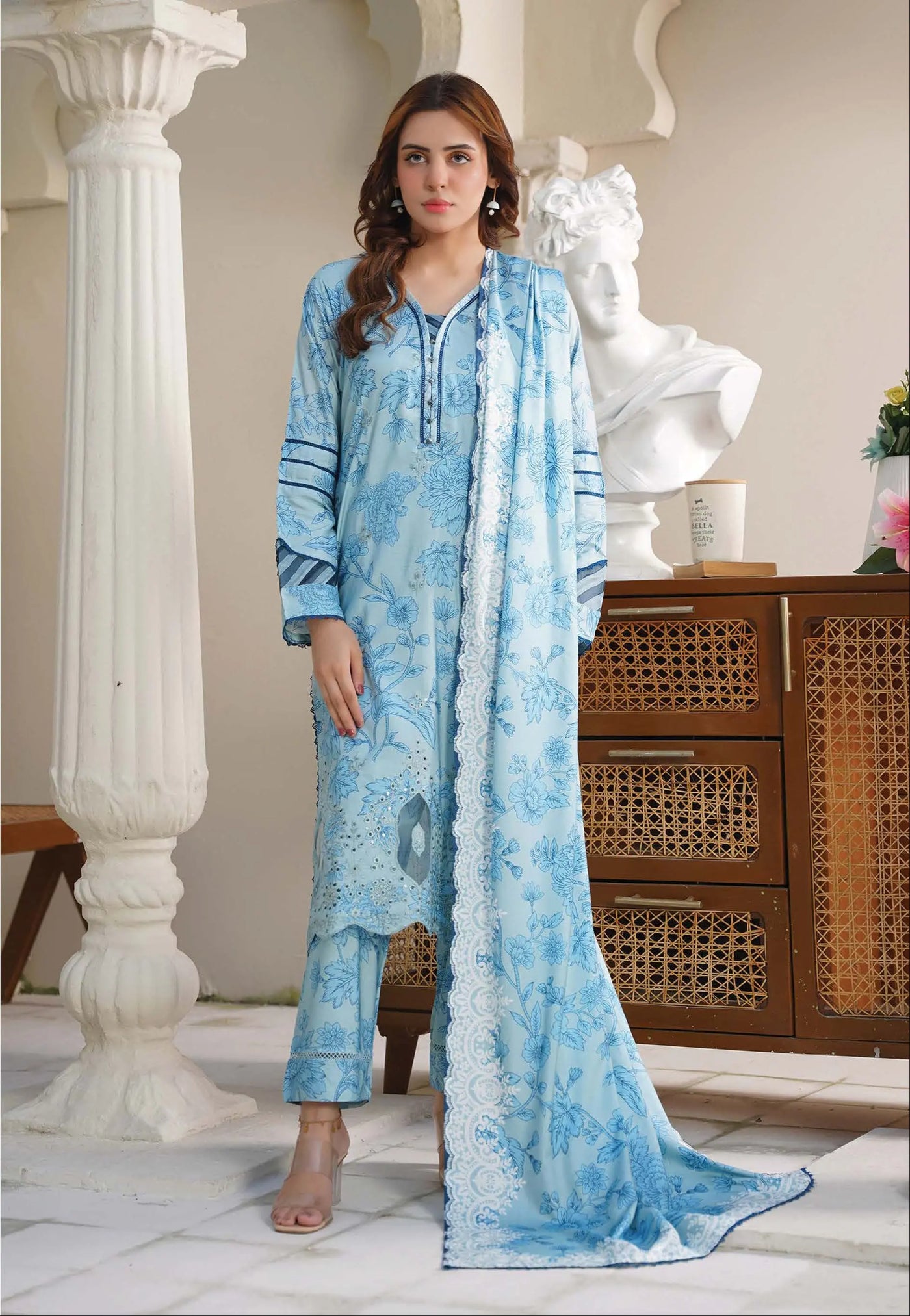 Sitarah Styles 'Vol 13' | Embroidered Linen 3pc Pakistani Readymade Womenswear | IN376 SITARAH