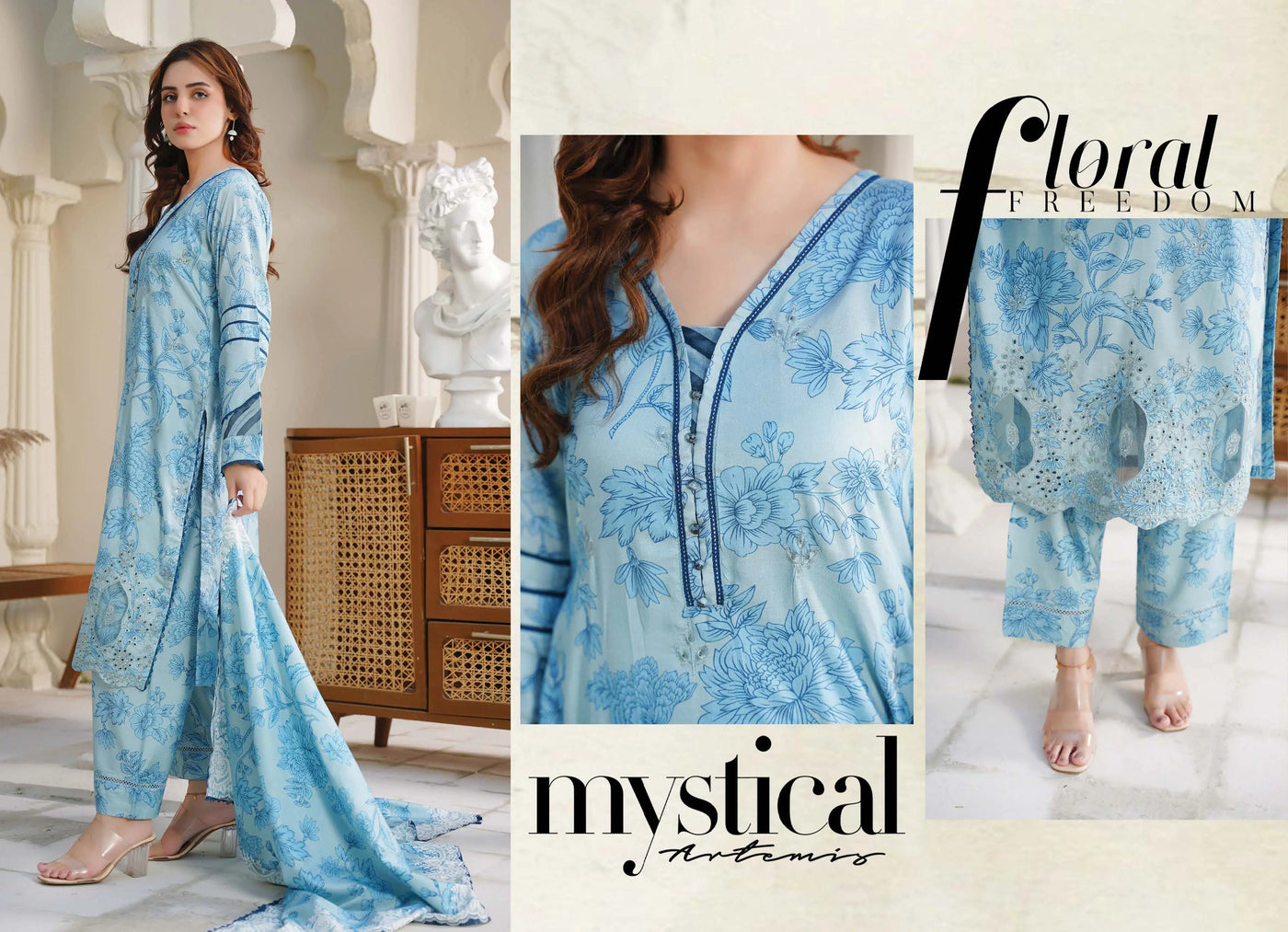 Sitarah Styles 'Vol 13' | Embroidered Linen 3pc Pakistani Readymade Womenswear | IN376 SITARAH