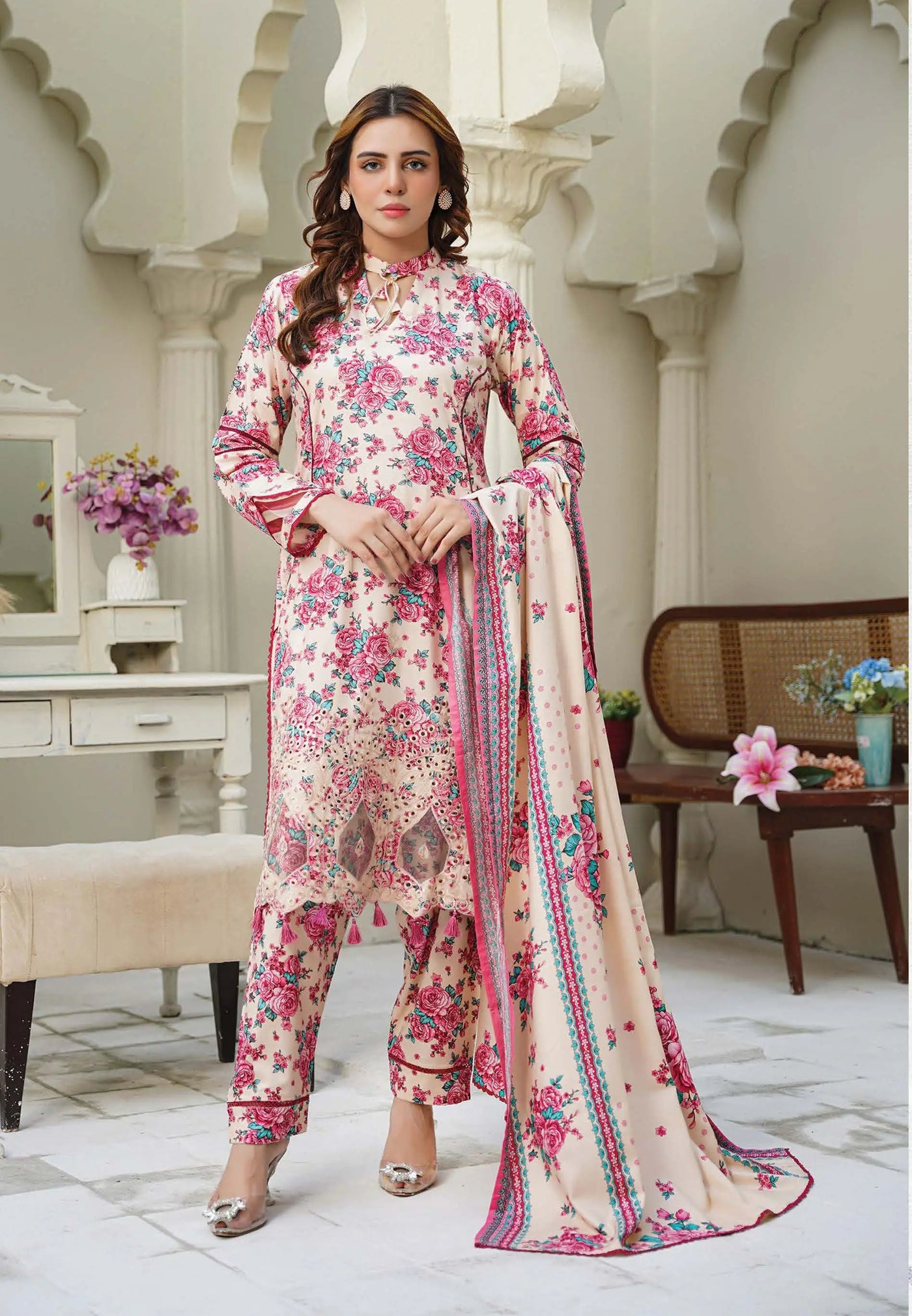 Sitarah Styles 'Vol 13' | Embroidered Linen 3pc Pakistani Readymade Womenswear | IN377 SITARAH