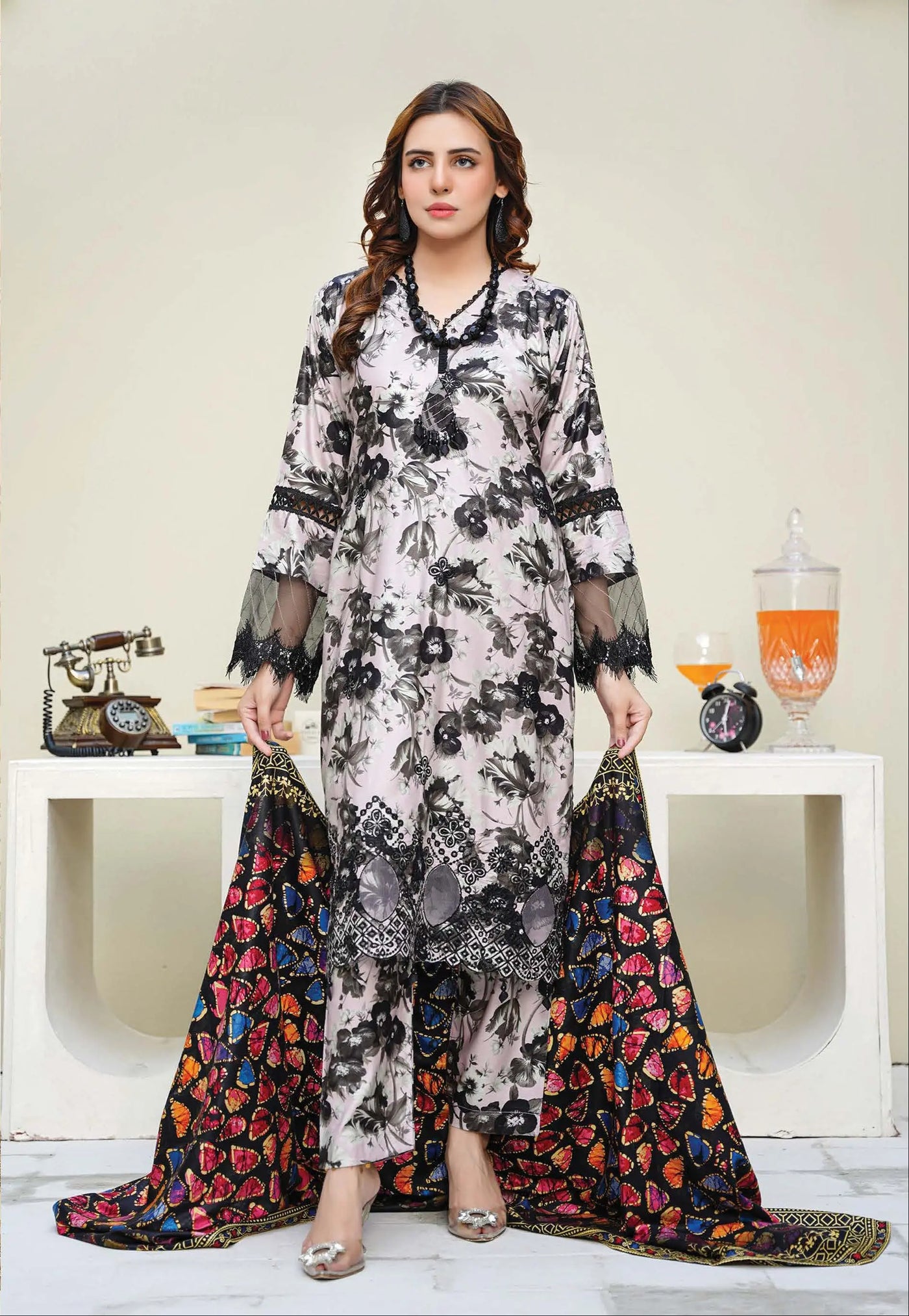 Sitarah Styles 'Vol 13' | Embroidered Linen 3pc Pakistani Readymade Womenswear | IN378 SITARAH