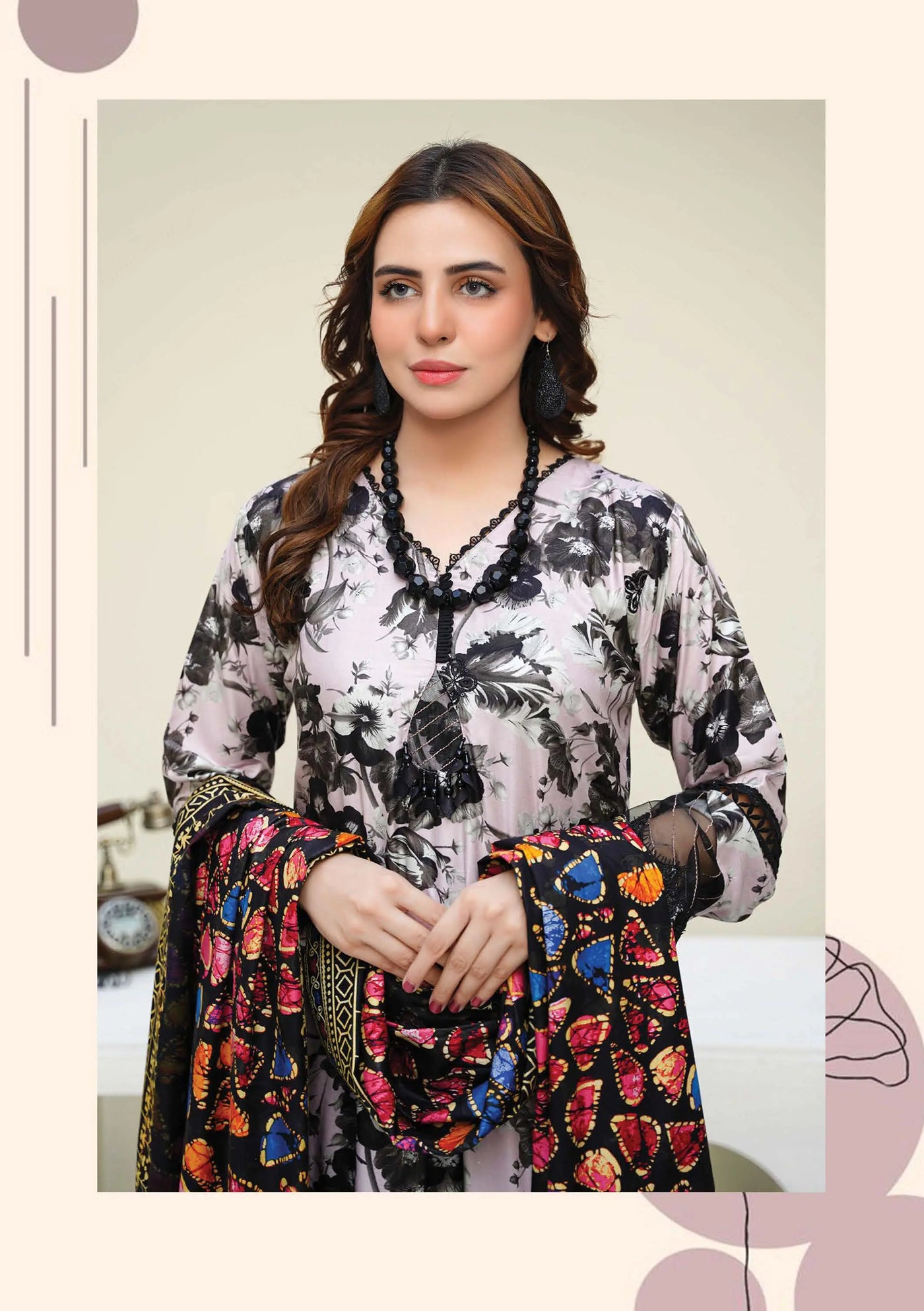 Sitarah Styles 'Vol 13' | Embroidered Linen 3pc Pakistani Readymade Womenswear | IN378 SITARAH