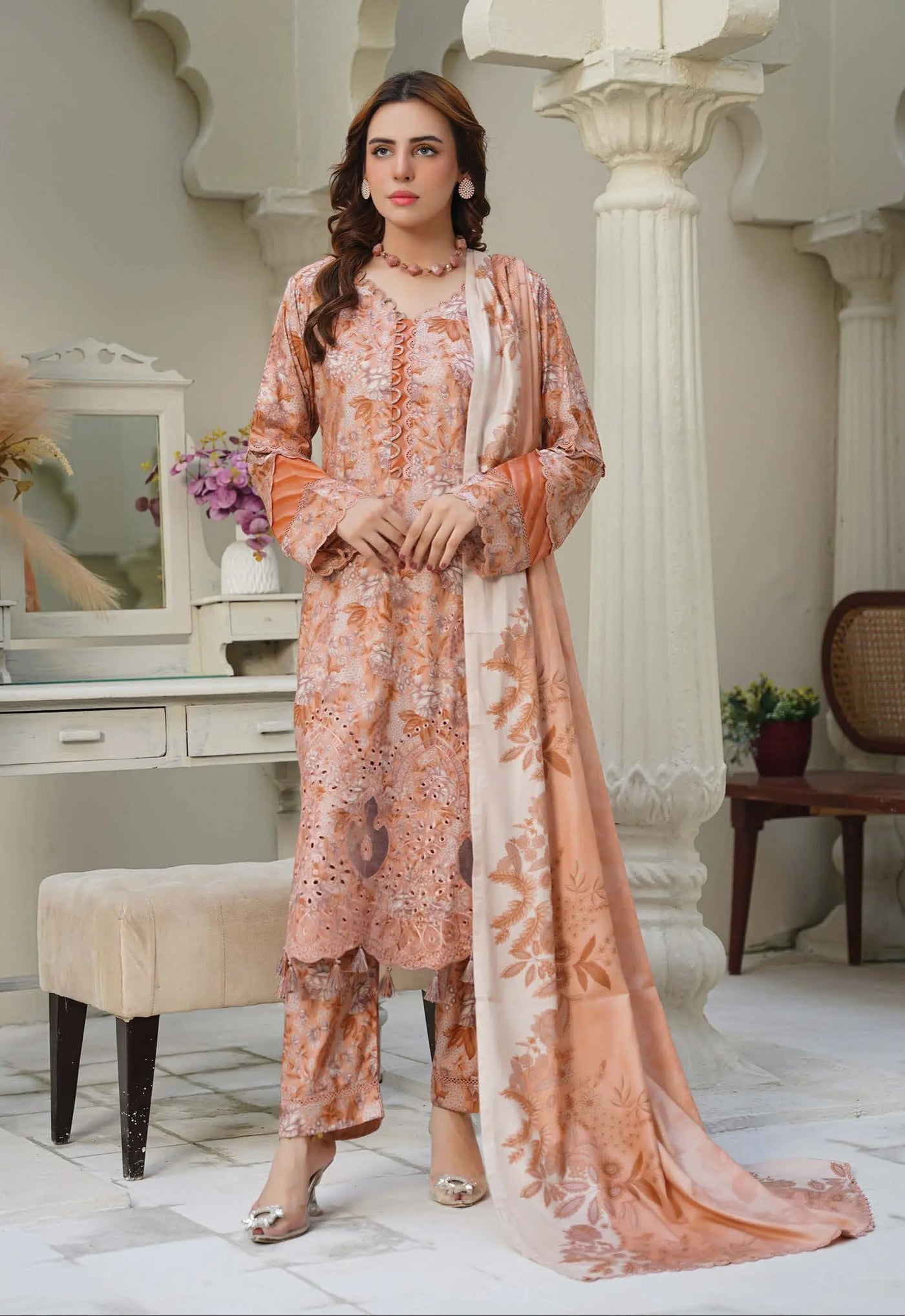 Sitarah Styles 'Vol 13' | Embroidered Linen 3pc Pakistani Readymade Womenswear | IN379 SITARAH