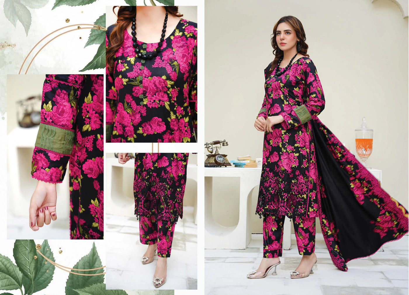 Sitarah Styles 'Vol 13' | Embroidered Linen 3pc Pakistani Readymade Womenswear | IN380 SITARAH