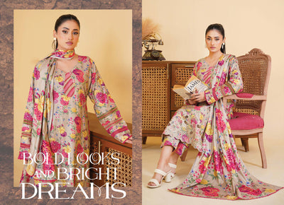 Sitarah Styles 'Vol 14' | Embroidered Linen 3pc Pakistani Readymade Womenswear | IN383 SITARAH