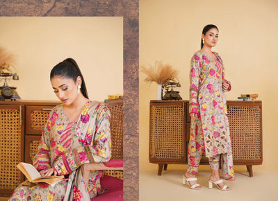 Sitarah Styles 'Vol 14' | Embroidered Linen 3pc Pakistani Readymade Womenswear | IN383 SITARAH