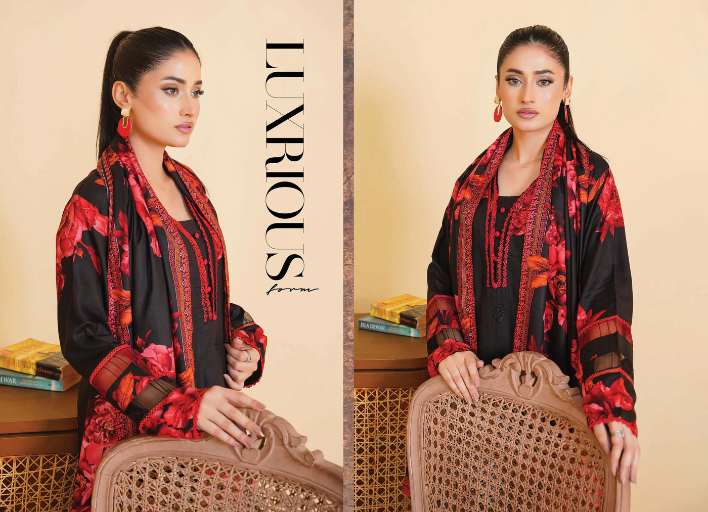Sitarah Styles 'Vol 14' | Embroidered Linen 3pc Pakistani Readymade Womenswear | IN384 SITARAH