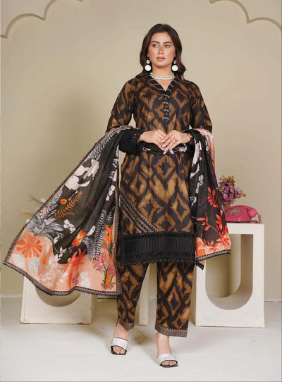 Sitarah Styles 'Vol 15' | Embroidered Linen 3pc Pakistani Readymade Womenswear | IN385