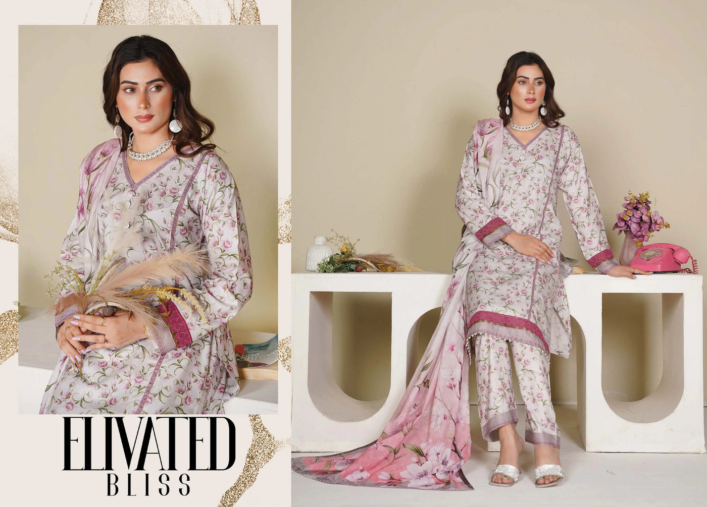 Sitarah Styles 'Vol 15' | Embroidered Linen 3pc Pakistani Readymade Womenswear | IN386 SITARAH