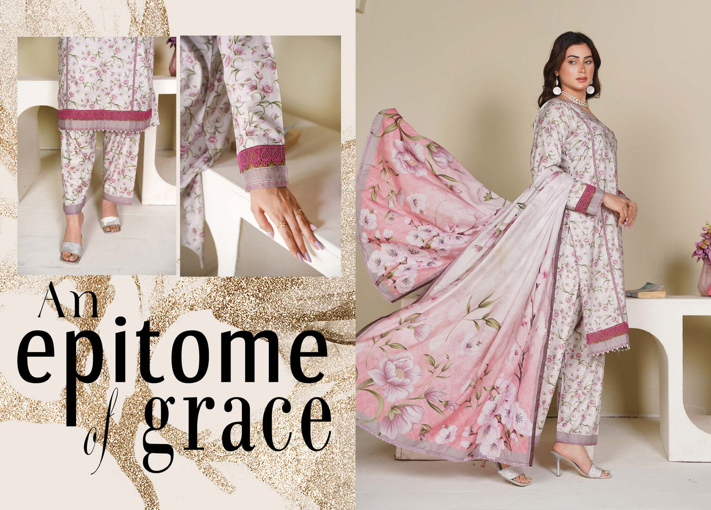 Sitarah Styles 'Vol 15' | Embroidered Linen 3pc Pakistani Readymade Womenswear | IN386 SITARAH
