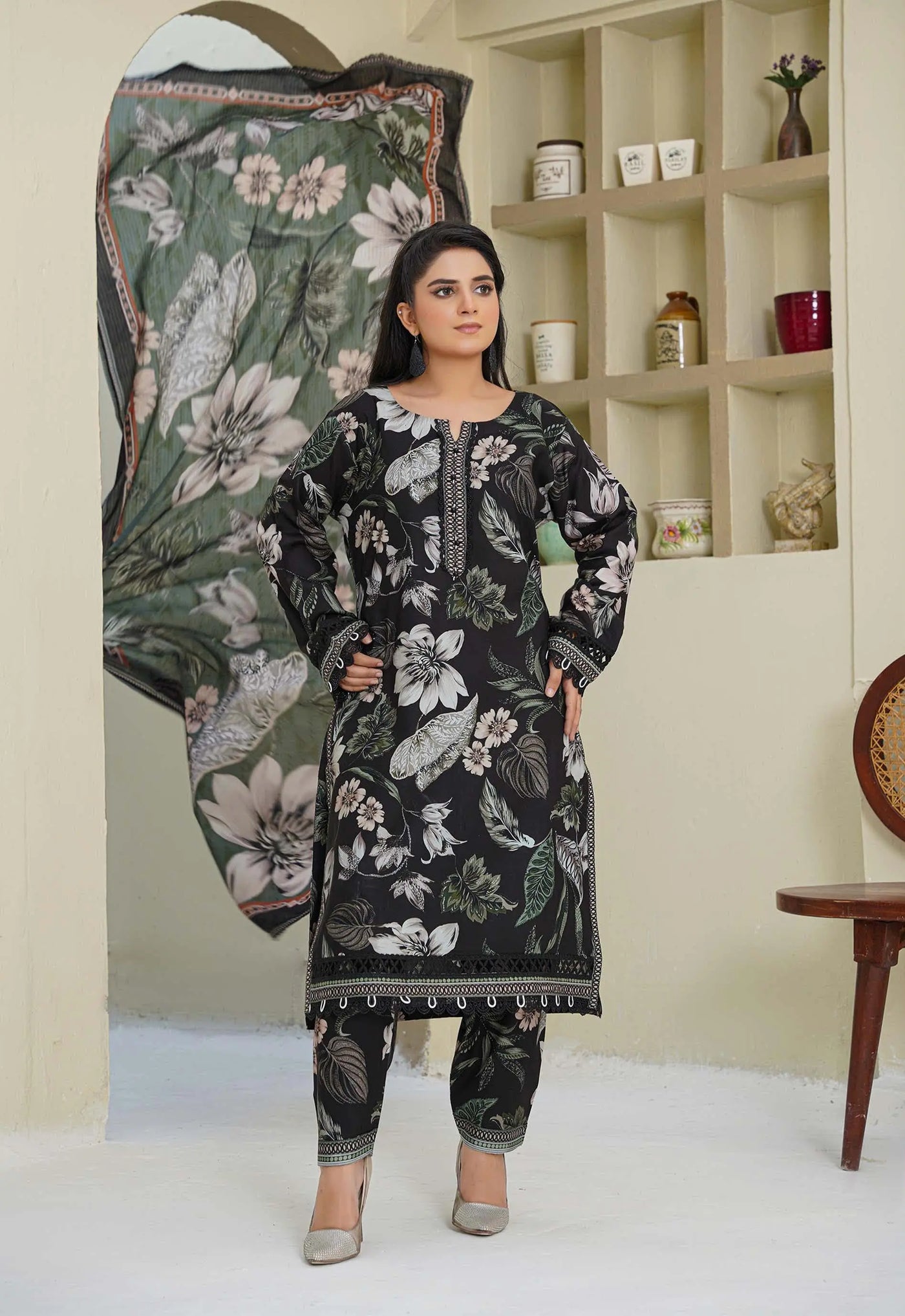 Sitarah Styles 'Vol 15' | Embroidered Linen 3pc Pakistani Readymade Womenswear | IN387 SITARAH