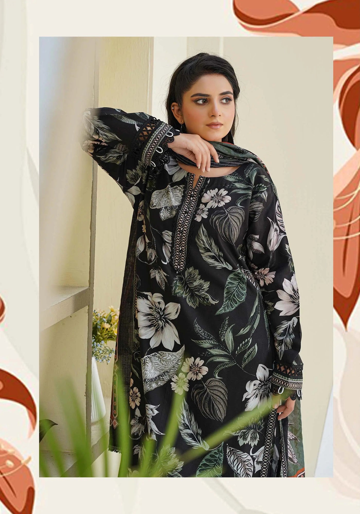 Sitarah Styles 'Vol 15' | Embroidered Linen 3pc Pakistani Readymade Womenswear | IN387 SITARAH