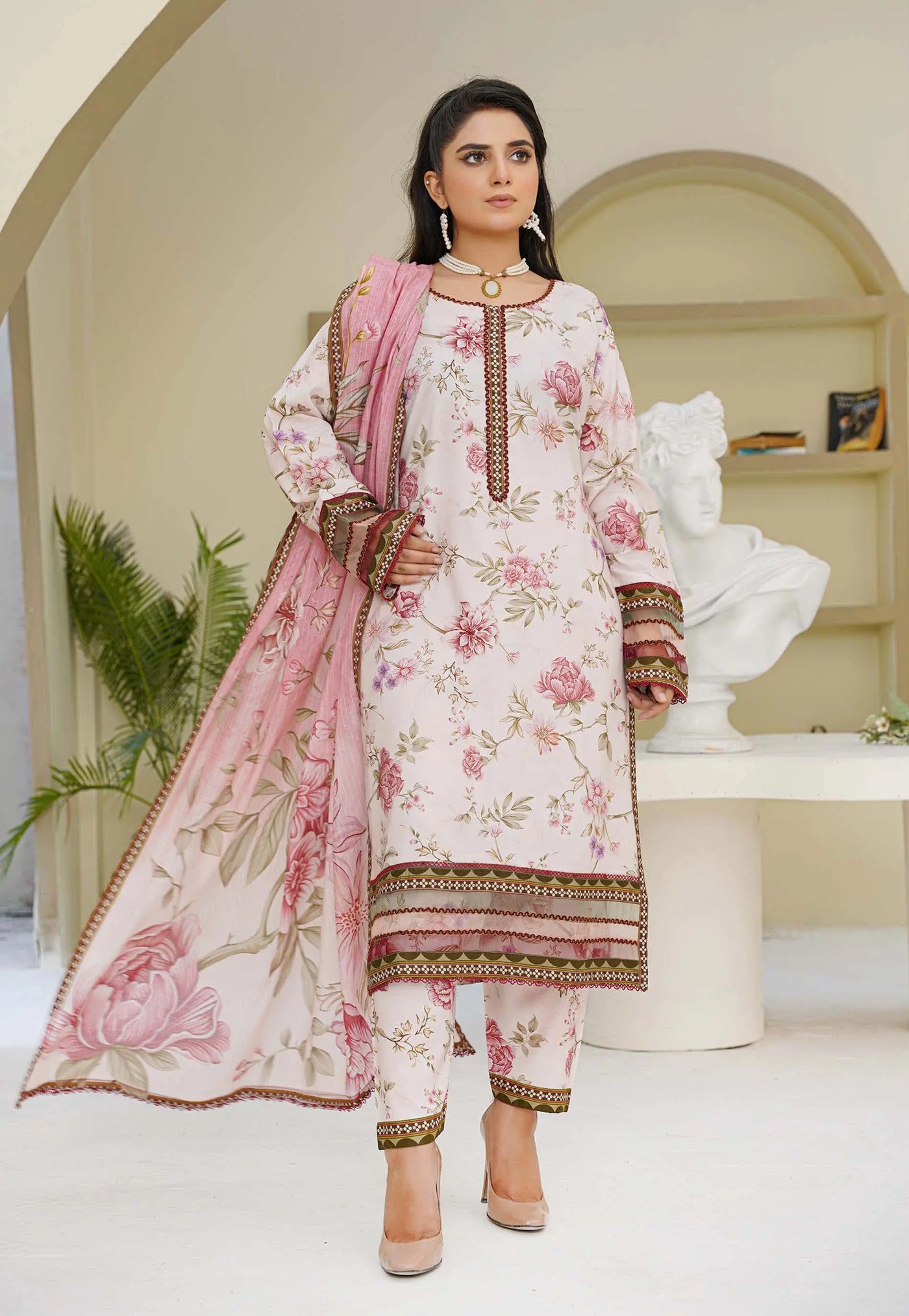 Sitarah Styles 'Vol 15' | Embroidered Linen 3pc Pakistani Readymade Womenswear | IN388 SITARAH
