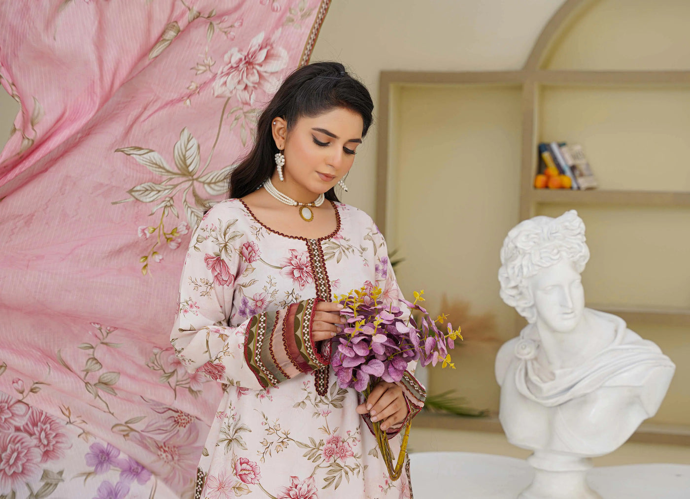 Sitarah Styles 'Vol 15' | Embroidered Linen 3pc Pakistani Readymade Womenswear | IN388 SITARAH