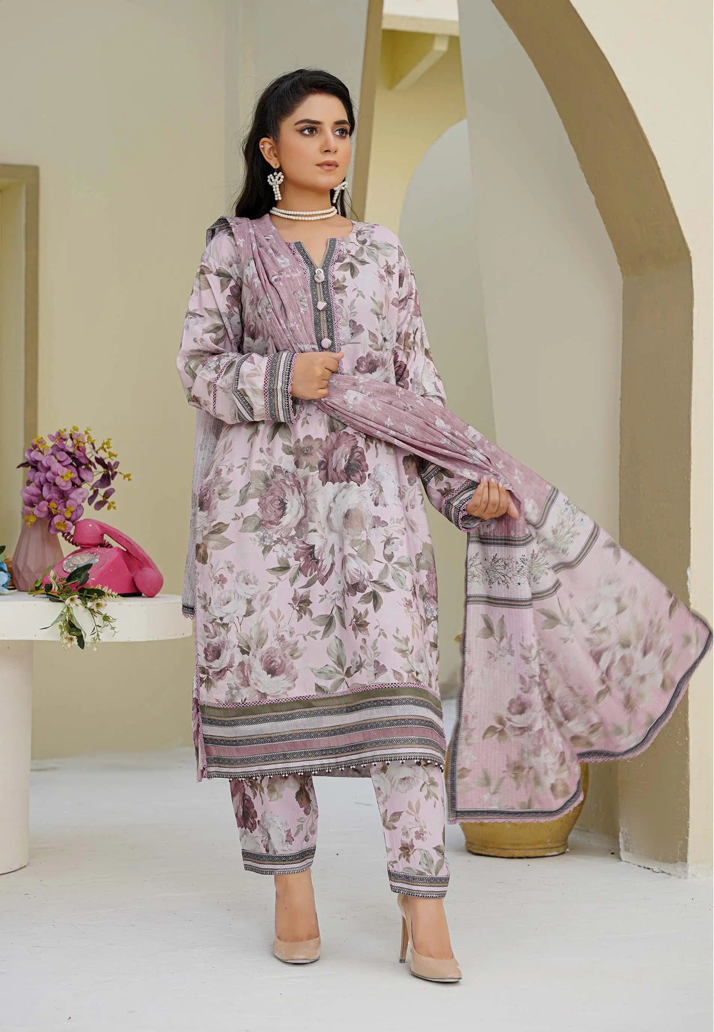 Sitarah Styles 'Vol 16' | Embroidered Linen 3pc Pakistani Readymade Womenswear | IN389 SITARAH