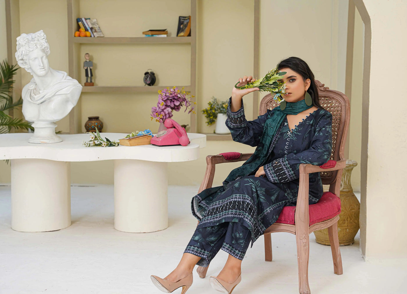 Sitarah Styles 'Vol 16' | Embroidered Linen 3pc Pakistani Readymade Womenswear | IN390 SITARAH